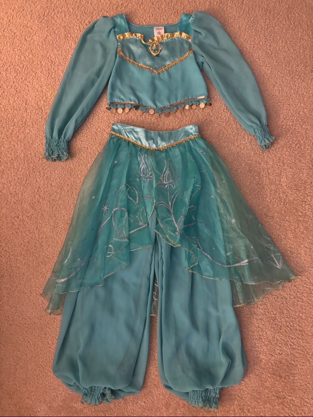 Disney Princess Jasmine Two-Piece Costume Dress-up Set - Size 7/8